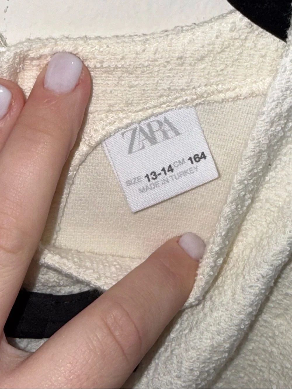 Zara Girls Ivory Cream Black Bow Sleeveless Mini Dress Size 13-14 Tween Preppy